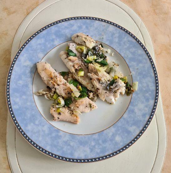 Pangasius/Wolfbarsch mit Lauch